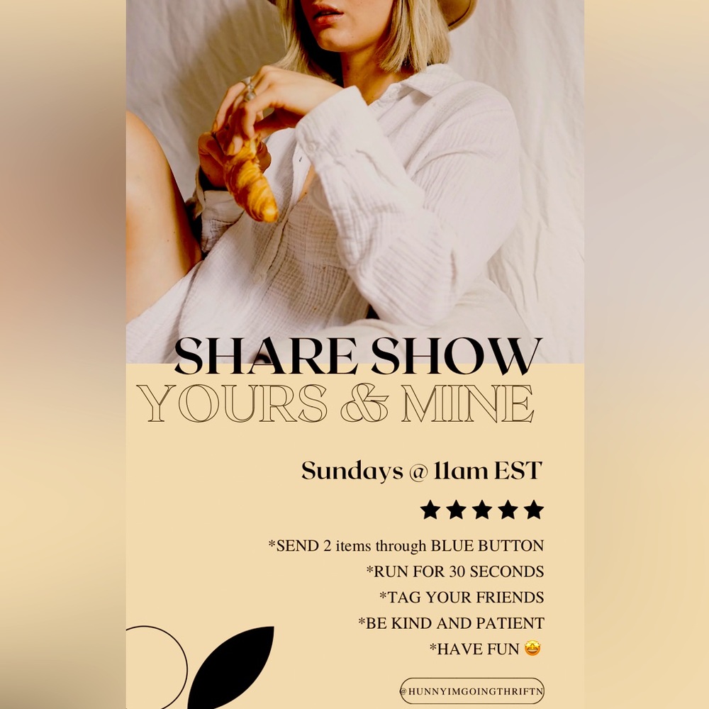 Sunday Share Show - let’s hang out!! ***May 28 going live at 6PM***